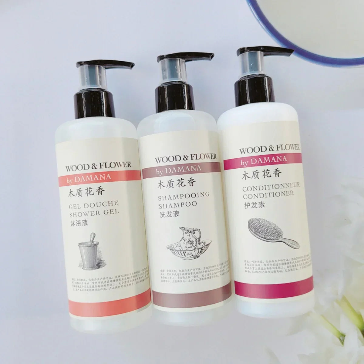 DAMANA Wood Flower Shampoo or Conditioner or Shower Gel or Body Lotion or Hand Wash 300ML