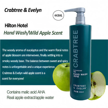 Hilton Hotel Shampoo &amp; Conditioner &amp; Body Lotion &amp; Shower Gel &amp; Hand Wash 443ML | CRABTREE &amp; EVELYN