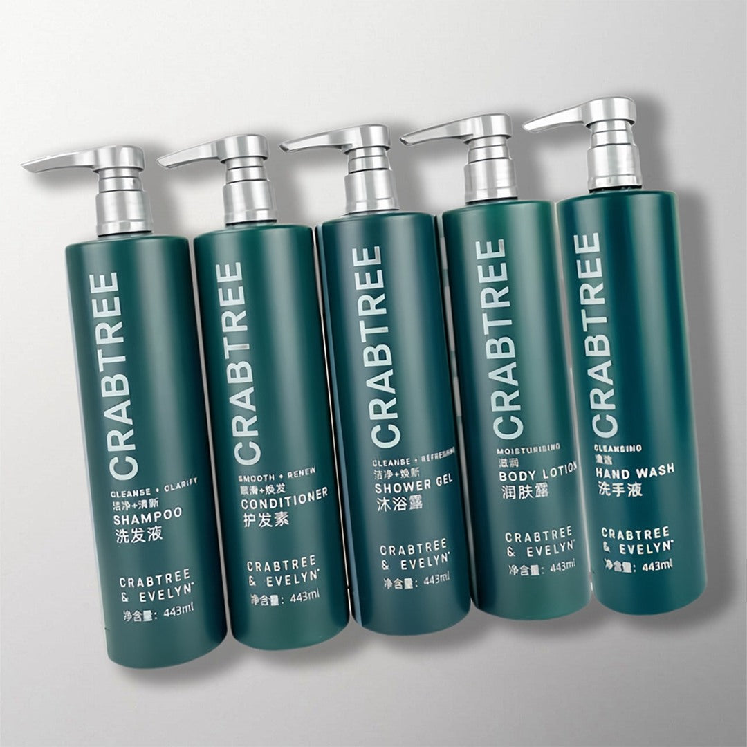 CRABTREE &amp; EVELYN Shampoo &amp; Conditioner &amp; Body Lotion &amp; Shower Gel &amp; Hand Wash Bundle 443ML Each
