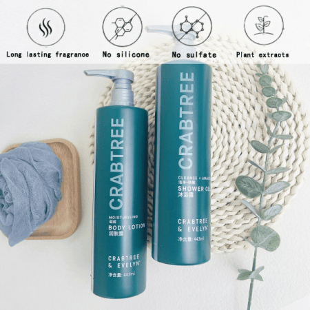 Hilton Hotel Shampoo &amp; Conditioner &amp; Body Lotion &amp; Shower Gel &amp; Hand Wash 443ML | CRABTREE &amp; EVELYN