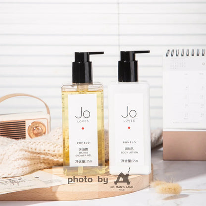 two bottles of JO-LOVES-POMELO-shower-gel-body-lotion